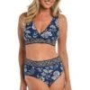 24th & Ocean Bali Batik Over The Shoulder Banded Bikini Top