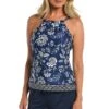 24th & Ocean Bali Batik Underwire High Neck Over The Shoulder Tankini Top -Swimwear Promotion Store TF3DN75 MID F 1