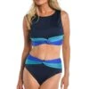 24th & Ocean Color Block High Neck Racerback Top -Swimwear Promotion Store TF3DP15 MID F 1