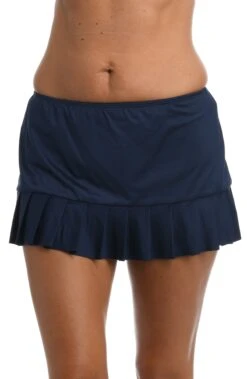 24th & Ocean Solid Mid Waist Skirted Swim Bottom -Swimwear Promotion Store TF9G697 MID F